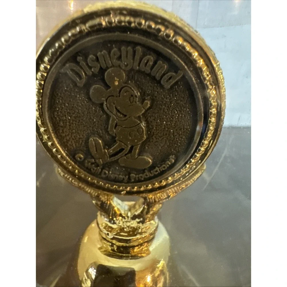VTG Disneyland Mickey Mouse Ringing Bell Gold Tone Metal Walt Disney Productions